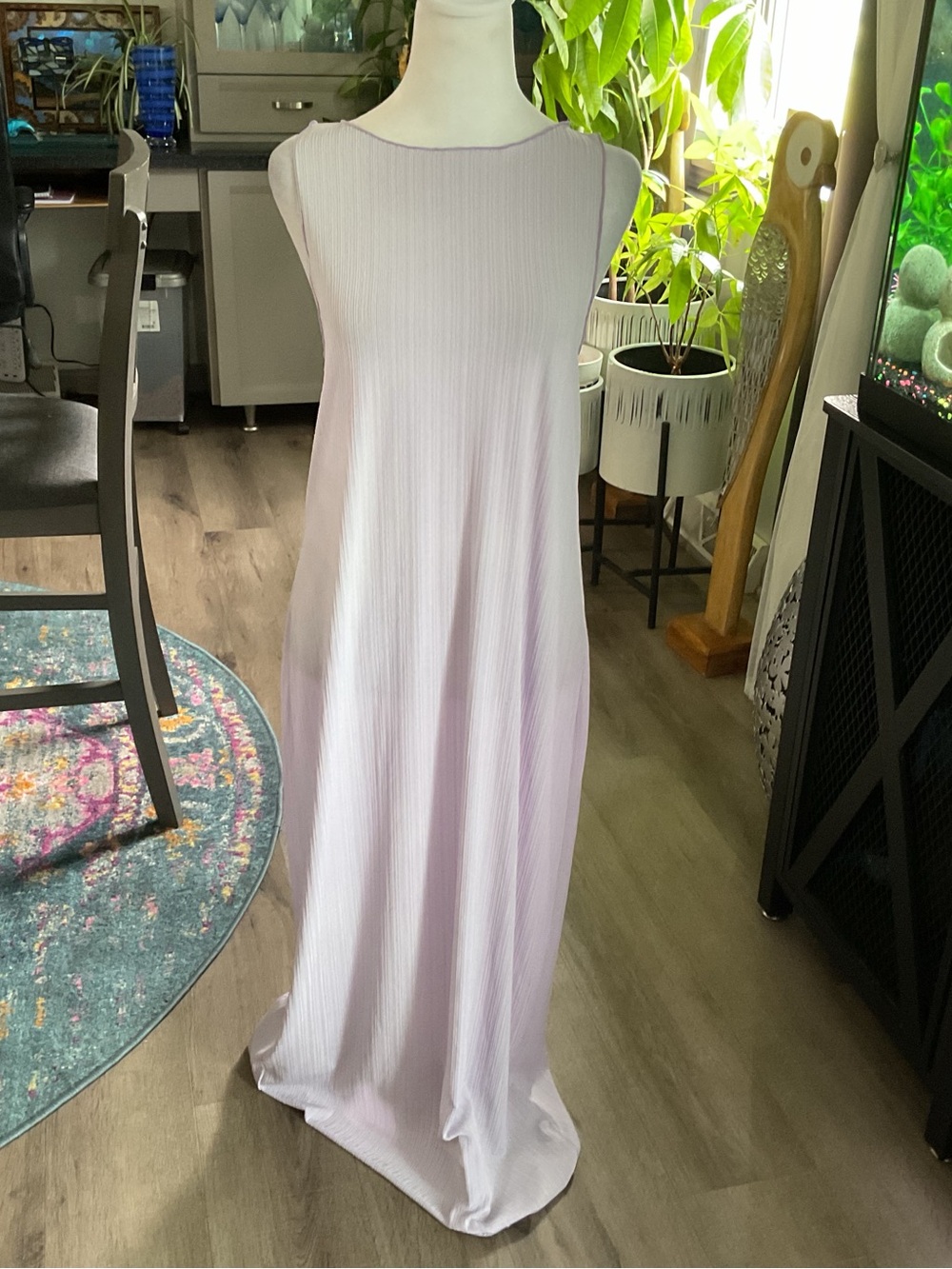 Madewell Sleeveless Ribbed Maxi Dress in Pale Lilac